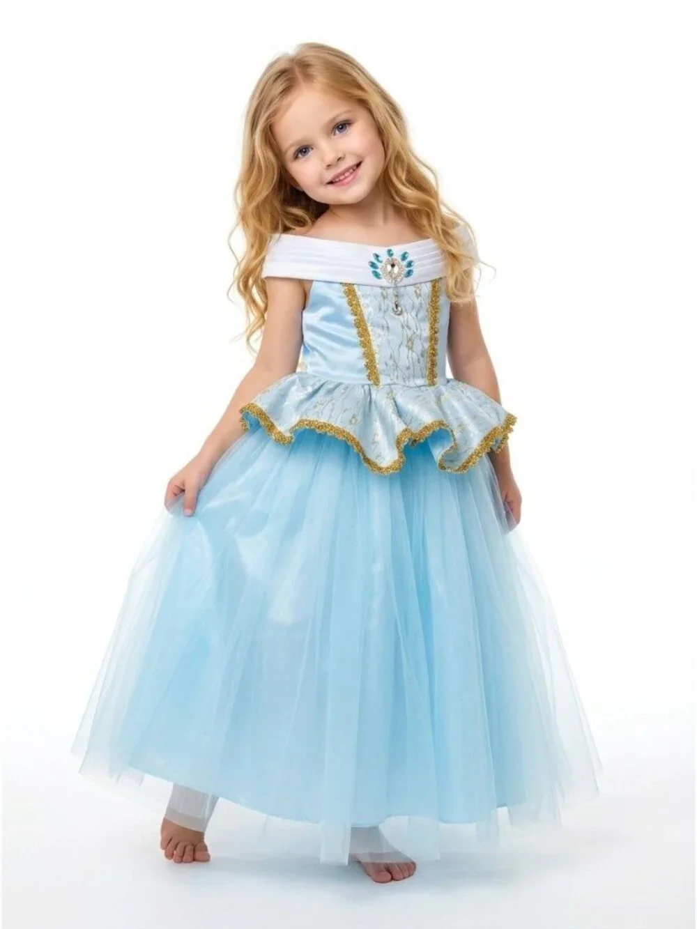 Girls Cinderella Inspired Princess Dress Costume (Size 5)